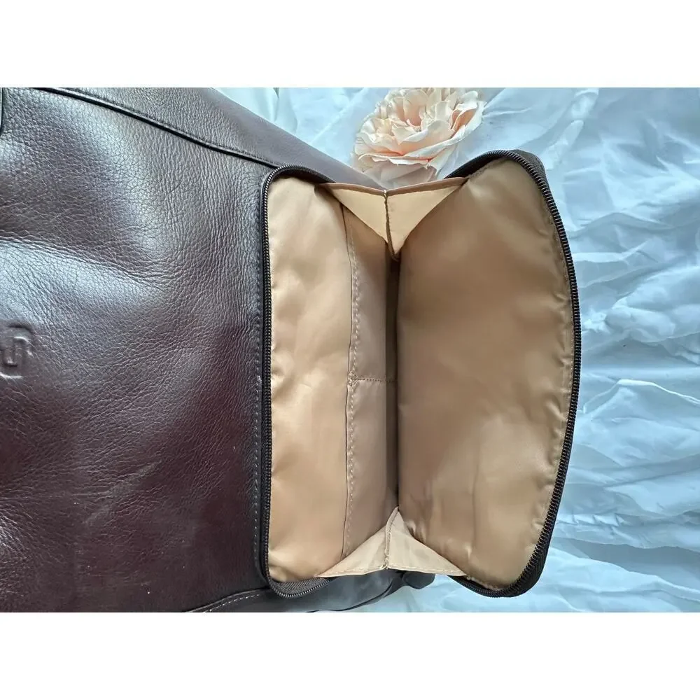 SOLO XL Brown Genuine leather & nylon Padded laptop bag briefcase unisex